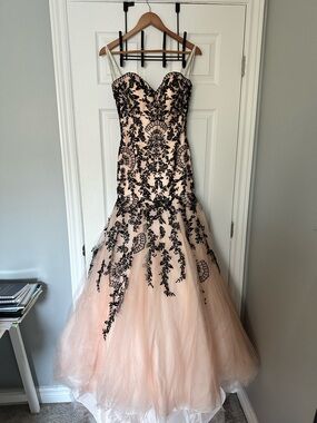Moonlight Bridal Blush and Black Lace Wedding Dress